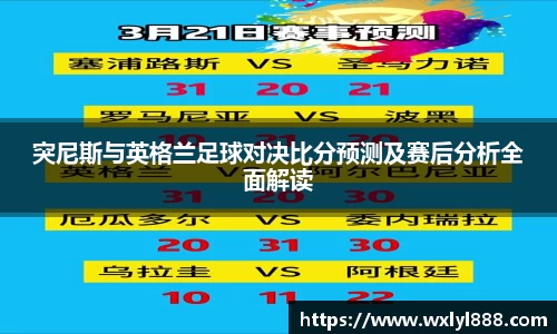 突尼斯与英格兰足球对决比分预测及赛后分析全面解读
